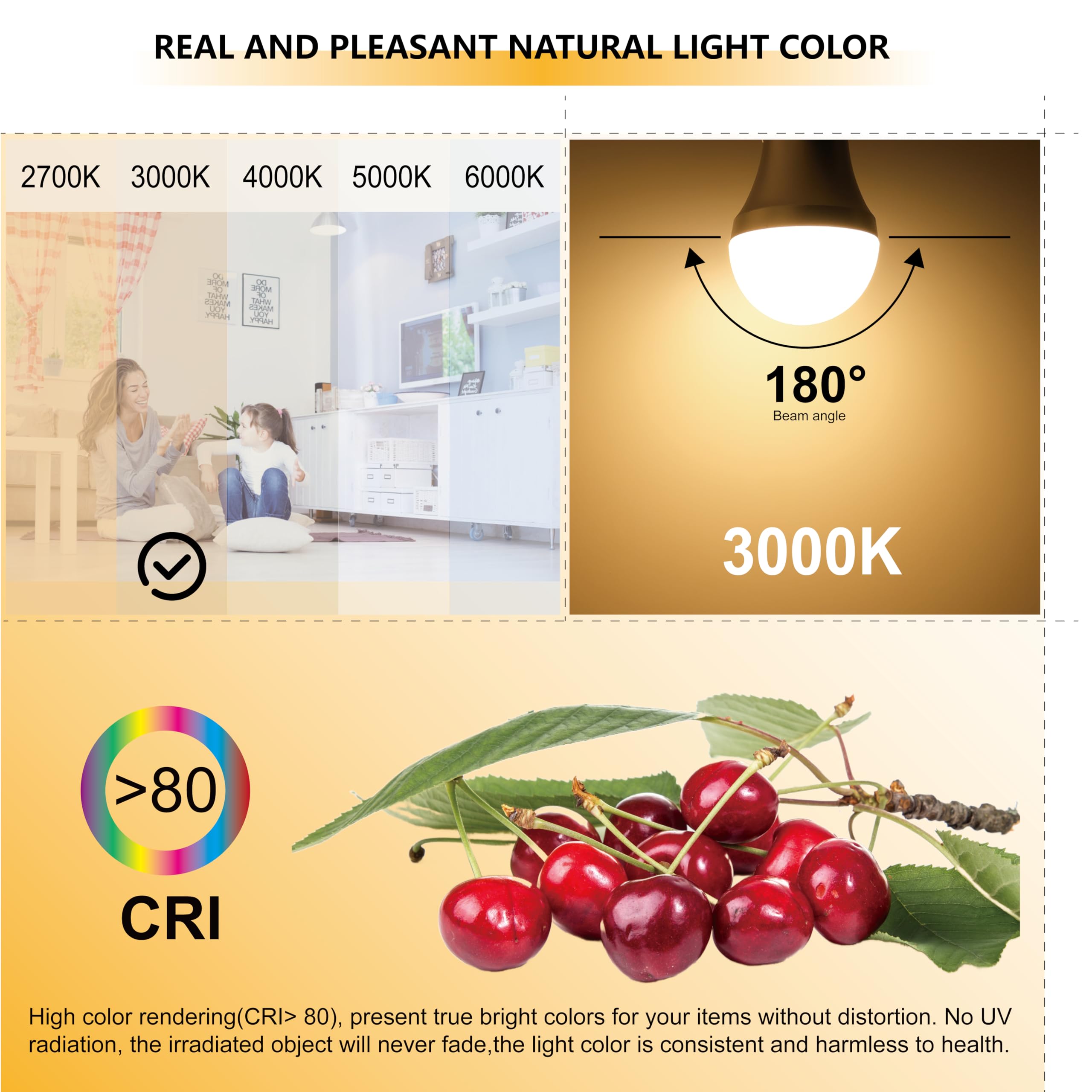 EACLL A55 LED Bulb Dimmable, E26 Standard Base, 3000K Warm White